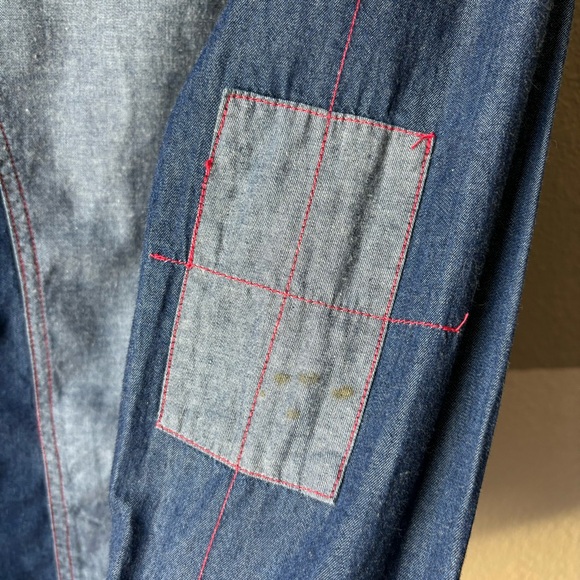 Coline Women’s XL Chambray Multicolor Collared Button Down Shirt Light Jacket - Picture 5 of 8